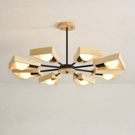 Solid wood chandelier