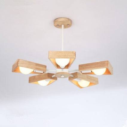 Solid wood chandelier