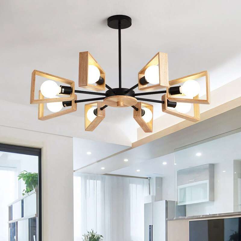 Solid wood chandelier
