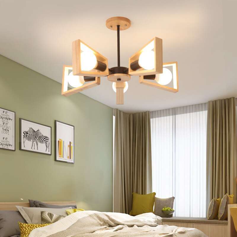Solid wood chandelier