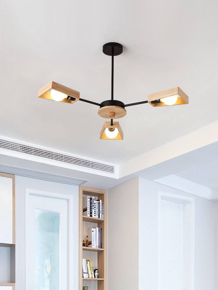 Solid wood chandelier